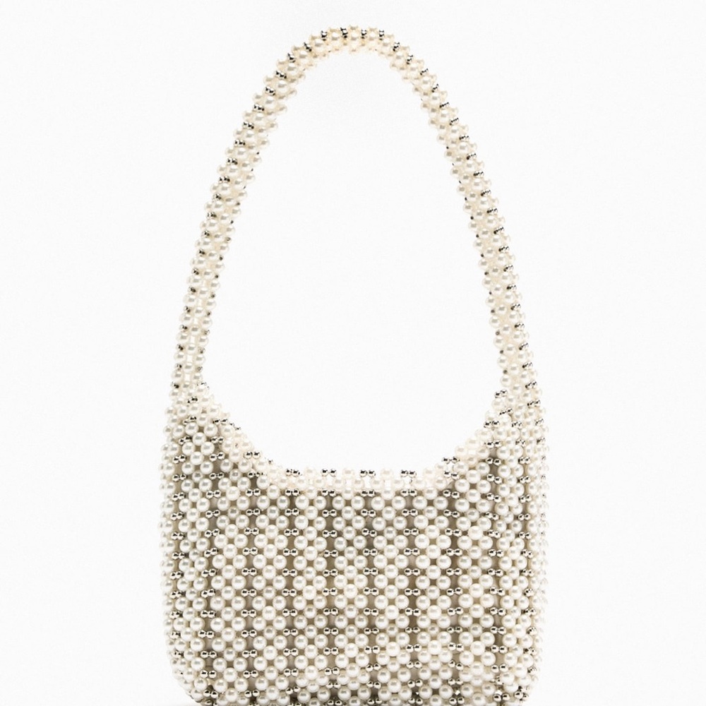 Zara pearl bucket bag